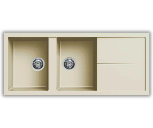 EVIER GRANITE EGO 116 SOFT WHITE INFINITY