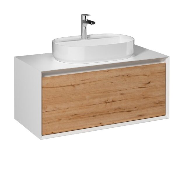 MEUBLE SALLE DE BAIN LUCA 100 CM BLANC/CHENE